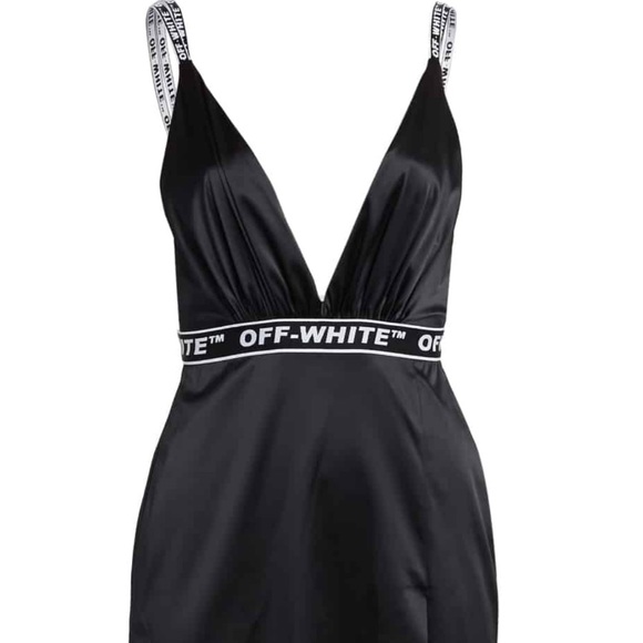 ✨HP✨Off-White Black Satin Dress - Main Label - Picture 2 of 12